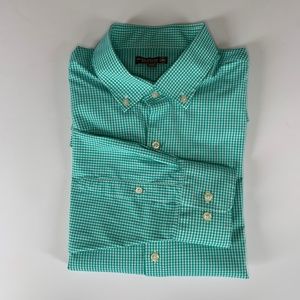 Peter Millar‎ Summer Comfort Performance Button Up Shirt in 2Xl Gingham Green